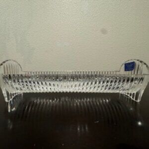 GODINGER LEAD CRYSTAL  FOOTED CRACKER/COOKIE TRAY